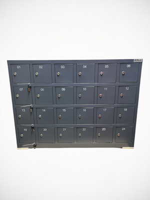 Mobiltelefonskab, 20 mobiltelefoner, nøglelås, sort