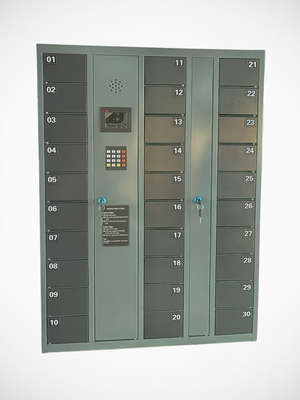 Mobiltelefonskab, 20 mobiltelefoner, nøglelås, sort